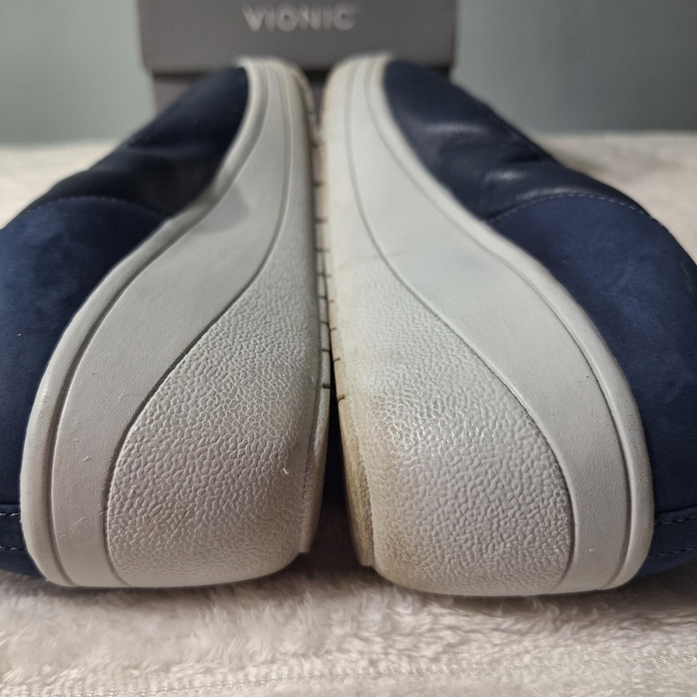 Vionic Jacey Slip-Ons Slip-on Wedge Shoes Womens 8.5 Navy Gray Sole Comfort - Picture 10 of 13